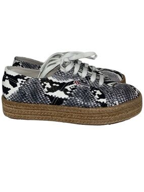SUPERGA PLATFORM JUTE ROPE SNEAKER Snakeskin Print WOMEN'S SIZE 7.5 Vegan